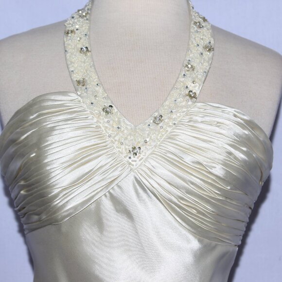 NWOT Poly USA #5578 Satin Formal Evening or Prom Gown-Size S-IVORY - Picture 5 of 5